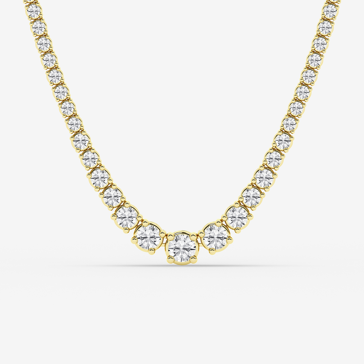 20 ctw Round Lab Grown Diamond Four Prong Graduated Tennis Necklace